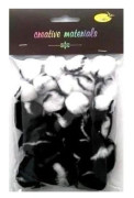 Bicolour vit-sorterade pom-poms 25-40mm 21st