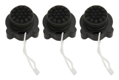 3PCS Silikon Ansiktsskrubber 3D Mjuk Borst Dubbelsidig Manuell Ansiktsrengöring Exfolierande Borste med Ergonomiskt Handtag Svart