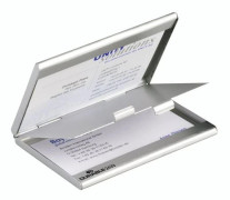 DURABLE Visitkortshållare/fodral DUO - visitkortsfodral - aluminium - silver (2433-23)
