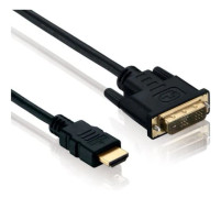 Helos BASIC - adapterkabel - enkellänk - DVI-D hane till HDMI hane - 1,5 m - skärmad - svart - tumskruvar, stöder 4K 60 Hz (3840 x 2160)