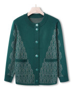 Medelålders och äldre Ny stickad tröja Cardigan Stor storlek Mammas kläder Hösttröja Jacka Gamla mormor Lös topp Dam 4XL