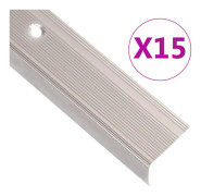 vidaXL L-formade halkskydd för trapp 15 st aluminium 100 cm champagne
