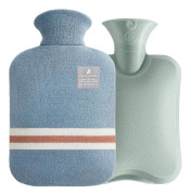Klassisk randig varmvattenflaska, 2L, mensvärk, nack- och axelsmärta, hand- och fotvärmare Blue