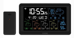 ORNO trådlös väderstation, Wi-Fi, temperatur, luftfuktighet, LCD, svart