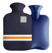 Klassisk randig varmvattenflaska, 2L, mensvärk, nack- och axelsmärta, hand- och fotvärmare Dark Blue