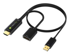 TECHly - Videokort - HDMI hane till DisplayPort, USB (endast ström) - svart - stöd för 4K x 2K 60 Hz