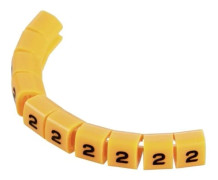 TRU COMPONENTS TC-MB1/2203 märkningsclip, påtryckt, 2, ytterradiområde 3 till 3,60 mm