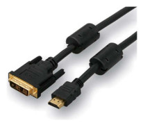 DVI (18+1) till HDMI-kabel, 3 m, guldpläterade kontakter, svart, med logotyp, EOL