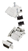 Amphenol L17D45PK-M-09+L717DE09PST D-SUB stiftlist set 45° Polantal: 9 Skruvar 1 st