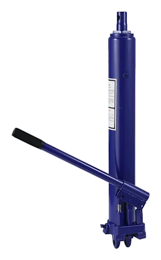 Hydraulisk domkraft - Long Ram - 8 ton kapacitet - Dubbelpump - Manuell med handtag - U‑formad bas i gjutstål - För motorlyft & garage