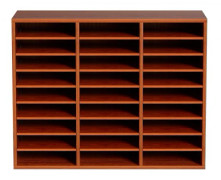 Litteraturorganisator, 27 fack, 80x30,5x63 cm, brun, MDF-förvaring
