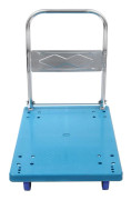 Transportvagn - Plattformsvagn - Hopfällbart Handtag - 300 kg Kapacitet - 60×90×84 cm - PVC & Järn - Med Hjul - Blå