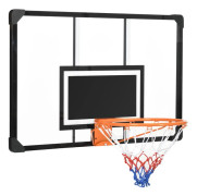 Basketbolltavla med korg - Väggmonterad - 113×61×73 cm - För barn och vuxna - Svart