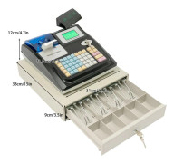 Elektroniskt kassaregister - POS-system - 48 Tangenter - LED-display - Termisk kvittoskrivare - Flera betalningsmetoder - Vit