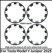 Fälgskydd - Hjulkapsel - 50,8 cm hjul - ABS - Reptålig - För Model Y Juniper 2025 - Mattsvart med rött