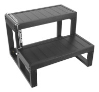 Bad Spa Steg, 2-Stegs Design, Lätt Montering,svart
