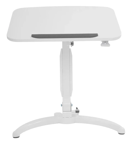 Rullbart laptopbord - Höj- och sänkbart ståbord - Lutning 15–90° - Skiva 52×70 cm - Höjd 75–110 cm - Max 2,5 kg - MDF - Vit