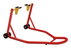 Motorcykel Framlyft - Paddock-ställ - Stål - Med hjul - Portabel - För reparation och parkering - 80×50×40 cm - Röd