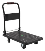 Plattformsvagn - Hopfällbar Transportvagn - Mått 48×72×85 cm - Tysta Hjul - Max 150 kg - Industriklass - Svart