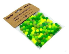 Dekorationspom-poms 1 cm mix grönt 120 st
