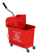 Moppinghink, 20 L kapacitet, pressdränering, hjul, Röd