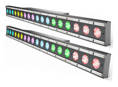 2-Pack LED Wall Washer - DMX Ljuslist - 180W - 18×8W RGBW + 234×0,2W Vit - DMX512 & RDM - 5/14/33/37 Kanaler - Auto/Ljud/Master-Slave/DMX - Varmt Ljus