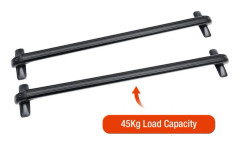 Lasthållare - Takräckesbågar - Universell för bilar med 4–5 dörrar - Justerbar Bredd - Låsbara - Aluminium - 75 kg Maxlast - Svart
