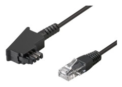 Goobay 51235, 10 m, TAE (F), RJ-45, Sort, Hanstik, Hanstik