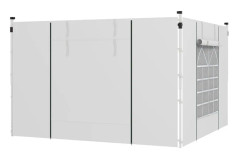 Paviljong/tält - Sidovägg - 2 paneler - 295x195 cm - Tyg - Med fönster - Vit