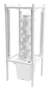 Hydroponiskt Vertikalt Odlingstorn - Odlingskit - 6 Lager - 30 Hål - Med Vattennivåmätare - 39×39×97 cm - Vit