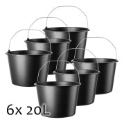 Plasthinkar - Bygghink 20 l - Set med 6 - För Bygg och Renovering - Tålig Plast