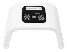 LED Ansiktsmask - 7-färgs Ljusterapi - Huduppstramning - Timer 5–60 min - Elektrisk - Storlek 48×31×23 cm - Vit
