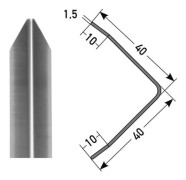 PROVISTON Hörnskyddsprofil Aluminium Alu rå 40 mm B 40 mm L 1000 mm Genomborrad på ena sidan