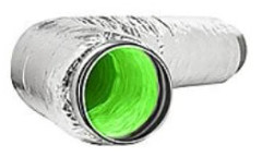 Grön 100 mm x 0,5 m – flexibel ljuddämpare 25 mm isolering 100 mm x 0,5 m