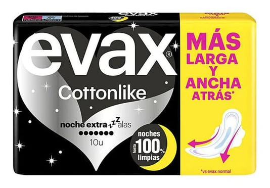 Hygienbindor Extra långa nattbindor EVAX COTTONLIKE 10 enheter