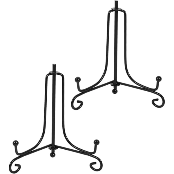 Iron Display Stand, 2 Pieces Black Wrought Iron Easel, Photo Frame Holder, (5 Inch)