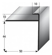 PROVISTON Inläggsprofil Anodiserad Aluminium Guld l 50 mm H 10 mm L 1000 mm borrad