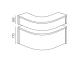 Reception Ekoflex undersdel hörn, bok 1300x1300 mm