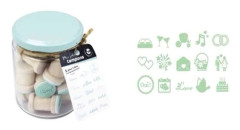 MégaCréa DIY - Trästämpel Bröllop 1,8 cm burk 15 stycken