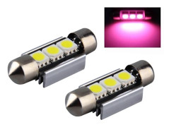 C5W SV8.5 LED-lampa Canbus, 39 mm, Rosa, 2-pack. Rosa 39mm Rosa 2-pack 39mm Pink 2-pack