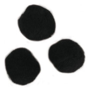 Pom pom, svart, 15 mm, 60 st