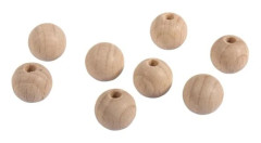 Bruna träbollar, halvgenombrutna, 12mm, 25 stycken