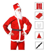 Jultomtekostym - SPRINGOS - 5 st - Röd - Vuxen - Blandad