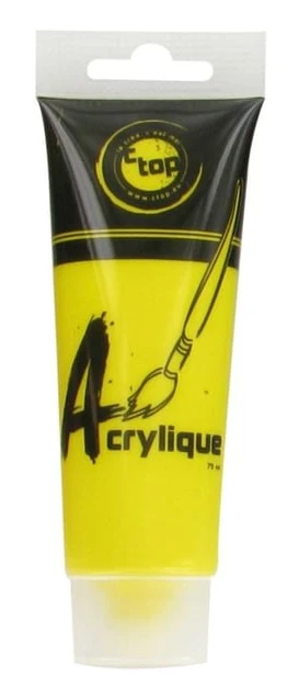 Matt akrylfärg gul tub 75 ml