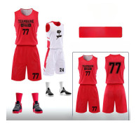 Dubbelsidig Baskettröja Kostym för Män Nätmaterial Andningsbar Vändbar Tryckt Baskettröja Träning Match Laguniform 5XL