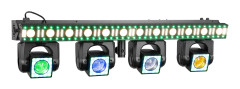 Komplett plug-and-play ljussystem med moving heads, LED-bar och strobe för scen och event beamZ ShowBar GO Edge med 4 Moving Heads och LED/Strobe Bar