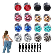 Magnetiska örhängen med strass, kroppsformade örhängen, viktminskningsörhängen utan piercing, smyckesgåva