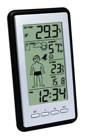 Technoline WS 9632 IT, Svart, Utomhustermometer, Termometer, Termometer, 100 m, Batteri
