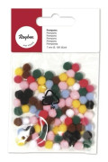 Pomponer, 100 st, 7 mm blandade färger
