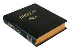 Anteckningsbibel i svart cabraskinn